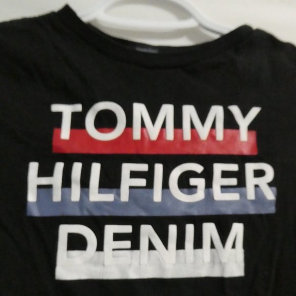 TOMMY HILFIGER, size 10 youth, black long sleeve graphic tee, GUC - Picture 3 of 15